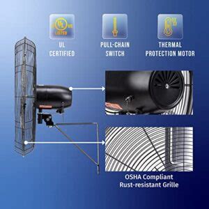 Tornado Inch Pro Series High Velocity Oscillating Wall Mount Fan For