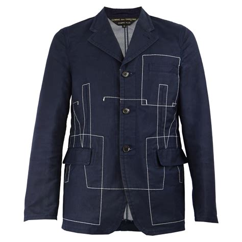 Comme Des Garcons Homme Plus Men S Vintage Navy Blue Blazer Jacket Ad