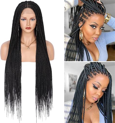 13x7 Lace Front Knotless Box Braids HD Lace Frontal Wig Fully Handmade