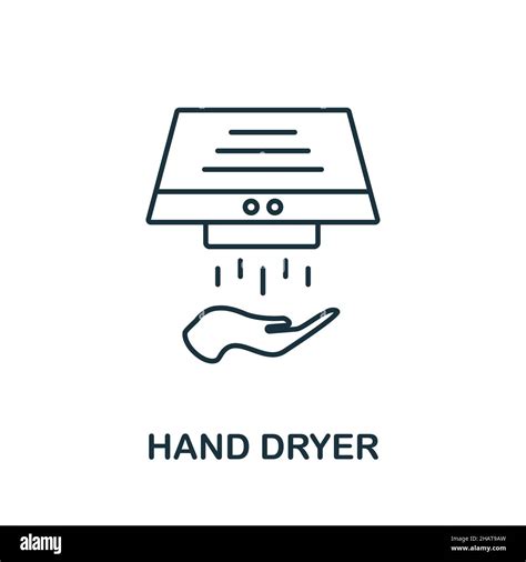 Hand Dryer icon. Line element from bathroom collection. Linear Hand ...