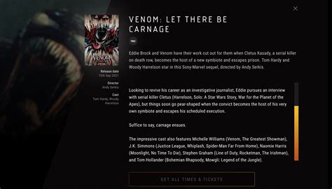 Venom 2 Cast List On Movie Theater Chain Website Includes J.K. Simmons