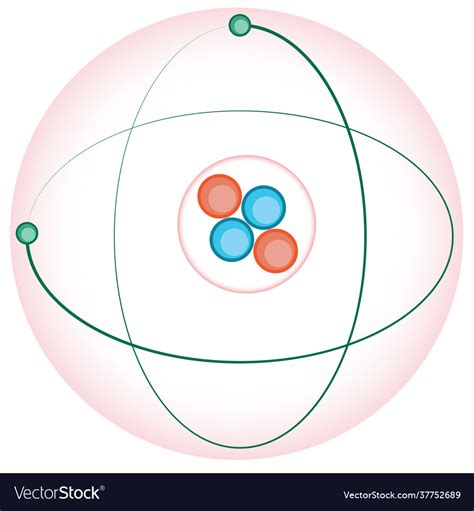 Helium atom structure Royalty Free Vector Image