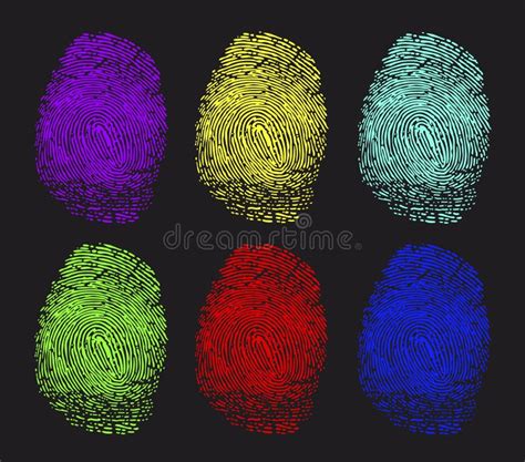 8 Colored Fingerprints Stock Vector Illustration Of Privacy 8241826