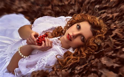 Wallpaper Women Redhead Model Blonde Curly Hair Motion Blur