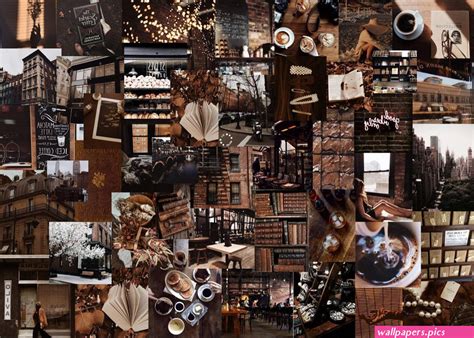 Download Brown Aesthetic Photo Dump Collage Laptop Wallpaper