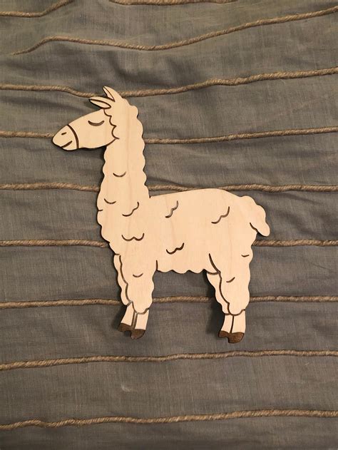 Wood Cutout Llama Kids DIY Laser Cut Unfinished Wood | Etsy