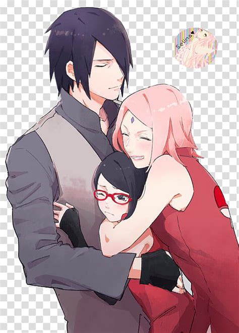 Render Sasuke Sarada And Sakura Transparent Background PNG Clipart