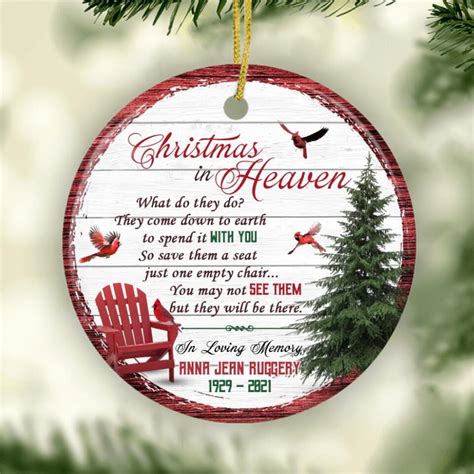 Christmas In Heaven Poem And Rocking Chair Ornament Christmas Memoria