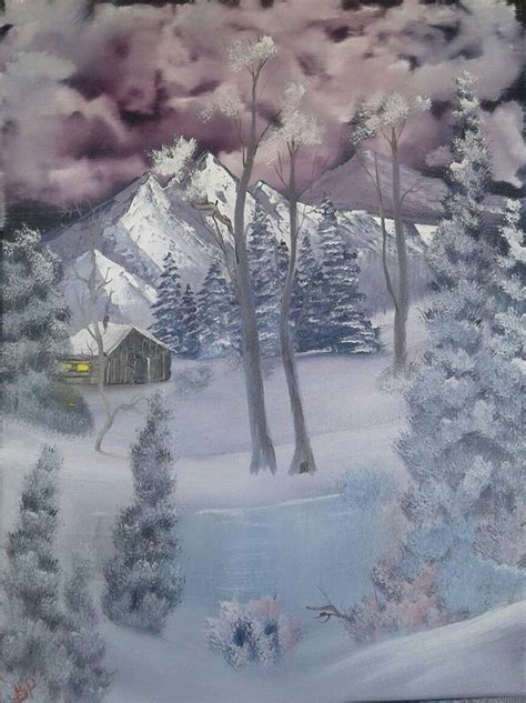 Winter Cabin Painting at PaintingValley.com | Explore collection of ...