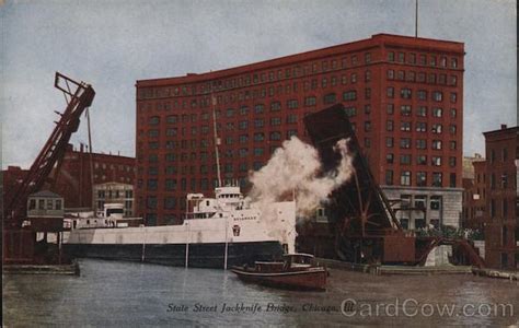 State Street Jackknife Bridge Chicago, IL Postcard