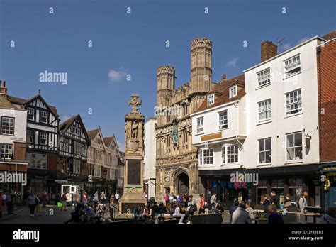 Canterbury City Center With Its Historic Buildings And The Christ