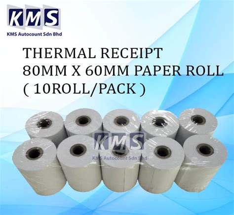 THERMAL RECEIPT 80MM X 60MM PAPER ROLL 10ROLL PACK