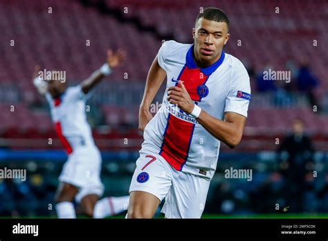 Psgs Kylian Mbappe Celebrates After Scoring During The Champions