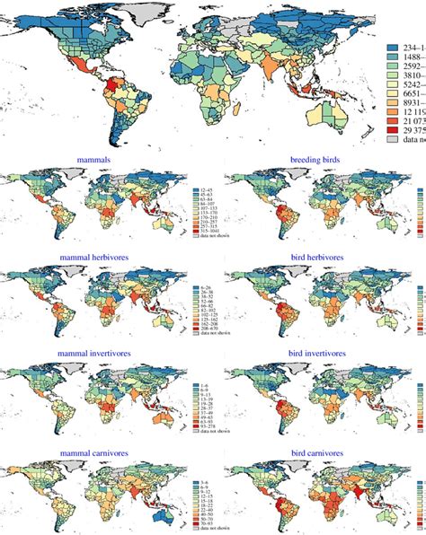 Global Species Richness Patterns For Vascular Plants And For Mammals