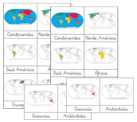 Tarjetas Imprimir Mapa Montessori Geograf A Para Ni Os Mapas Para