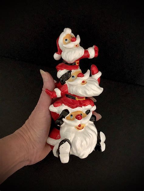 Kreiss Vintage Christmas Psyco Santa Totem Candleholder Mcm Etsy