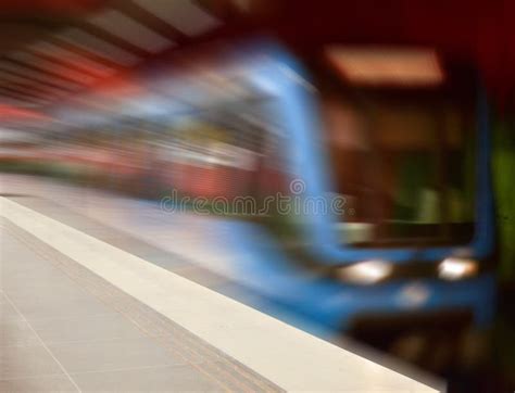 High Speed Subway Train In Motion Blur Stock Photo Image Of Motion