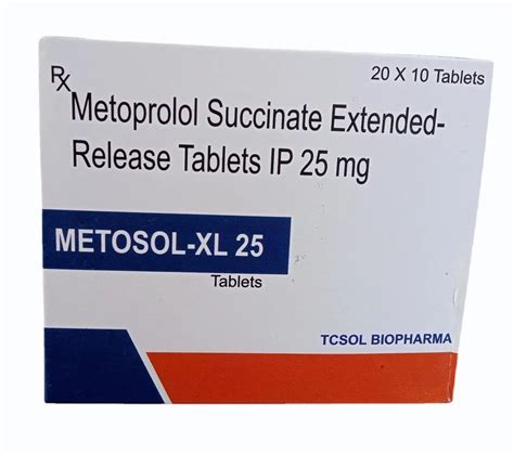 25mg Metoprolol Succinate Extended Release Tablet At Rs 900box