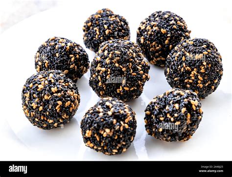 Til Ke Laddu Or Sesame Laddu Isolated On A White Background Indian