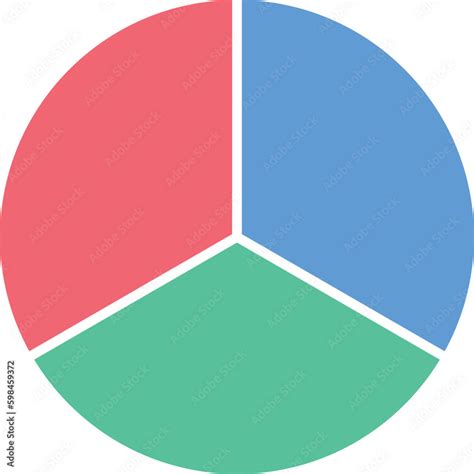 Circle Divided Into Three Equal Segments One Third Fraction Circle