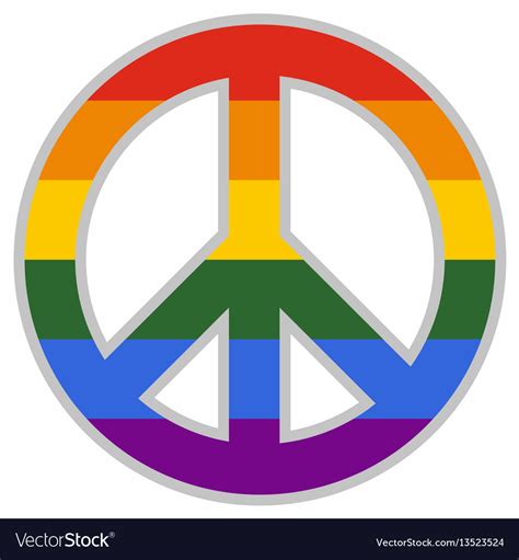 Lgbt Peace Sign Icon Flat Style Royalty Free Vector Image