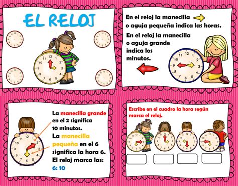 Maravilloso diseño y actividades sobre el reloj Material Educativo