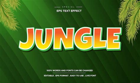 Effet De Texte Modifiable Style Jungle Vecteur Premium