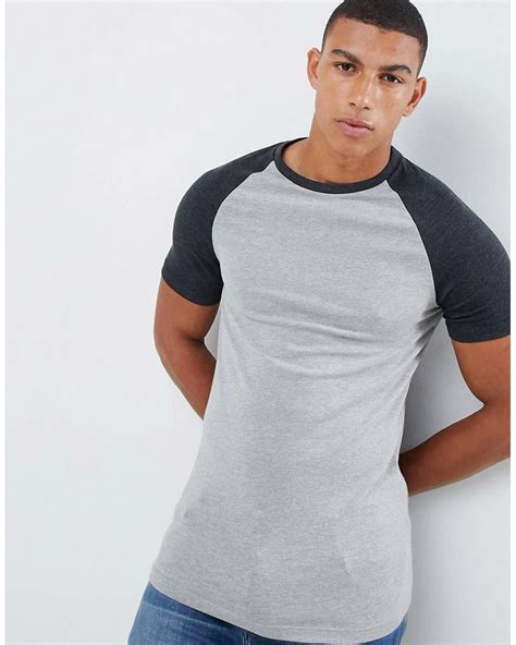 Lyst Asos Muscle Fit Crew Neck T Shirt With Stretch With Contrast