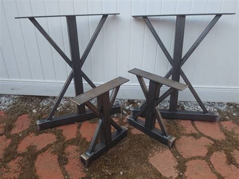 Trestle Metal Table Legs Set Of Etsy