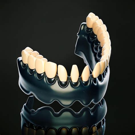 Premium Photo Black Background Full Arch Fixed Dental Prostheses