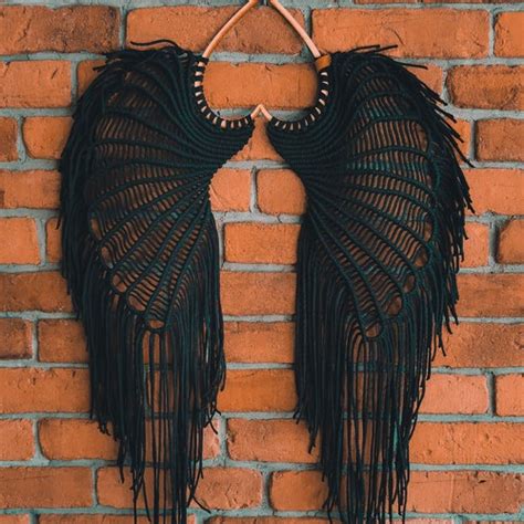 Large Macrame Angel Wings Wall Hanging Xl Etsy