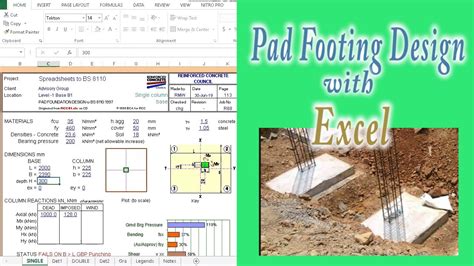 Combined Footing Design Excel Sheet