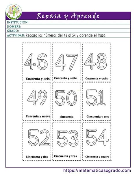 Fichas Para Repasar Los Números Del 1 Al 108