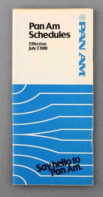 Pan Am Airline Timetable July 1981 Route Map Paa American Boeing 747