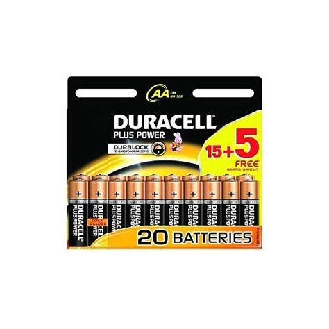 Duracell Plus Power Multipurpose Battery Aa Alkaline 1 5 V Dc 20 Pack Hunt Office Ireland