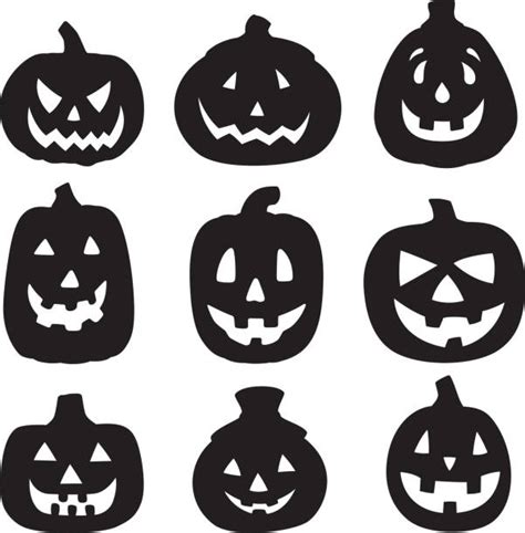 Silhouette Of A Scared Jack O Lantern Face Illustrations Royalty Free