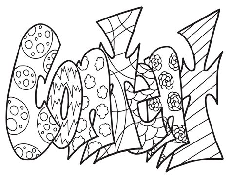 Content Classic Doodle Free Coloring Page — Stevie Doodles