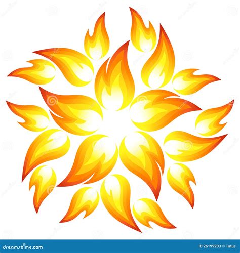 Fire flower stock vector. Illustration of ignite, silhouette - 26199203