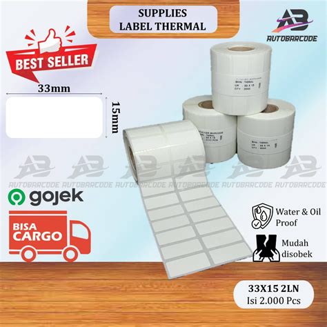 Jual Stiker Label Barcode Line Thermal X Isi Direct Thermal