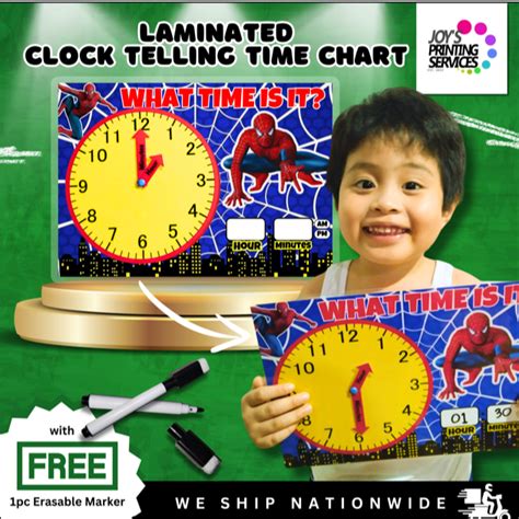 Laminated Clock Telling Time Chart Shopee Philippines