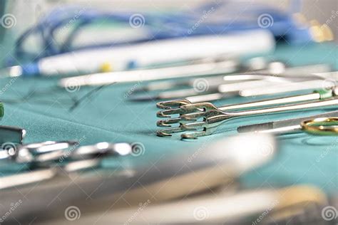 Prepare For Surgical Instruments During Operation Scissors Forceps And