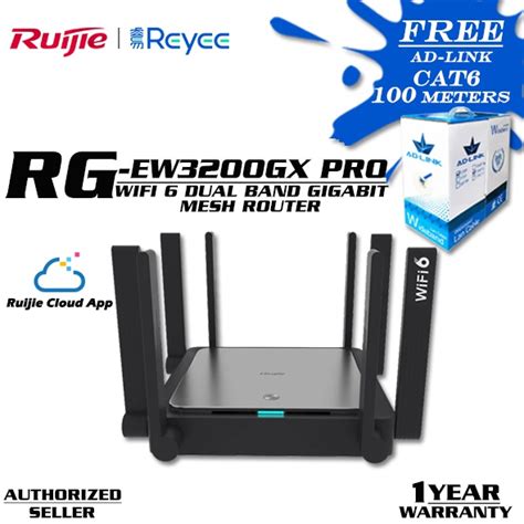 Ruijie Rg Ew3200gx Pro 3200m Wi Fi 6 Dual Band Gigabit Mesh Router With