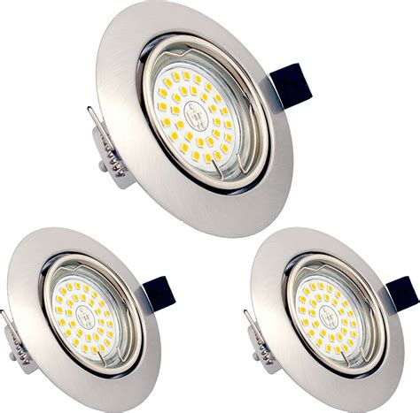 Lot De Spots Led Encastrables Orientables Dimmables Gu W Blanc