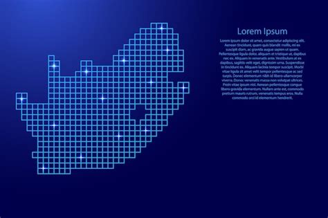 Premium Vector South Africa Map Silhouette From Blue Mosaic Structure