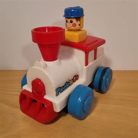 Vintage 1975 Tomy Push N Go Train Plastic Toddler Toy Vehicle As Is Etsy