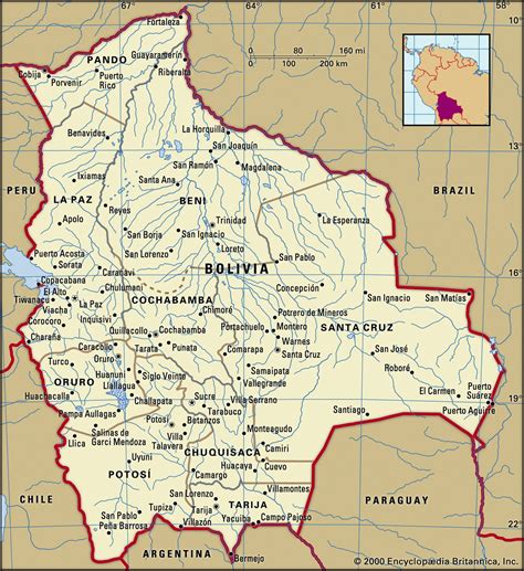 Map of Bolivia and geographical facts, Where Bolivia is on the world