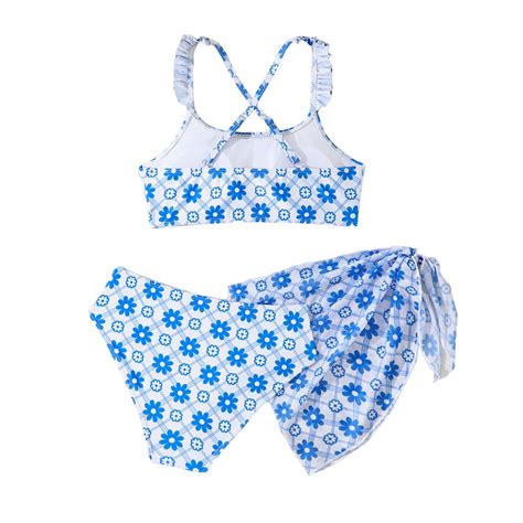 Sopiago Girls Swimsuit Piece Bathing Suit Criss Cross Bikini Set