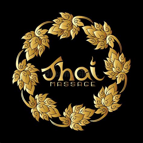 Logo For Traditional Thai Massage In Gold Vector Illustration Stock Vector Illustration Of