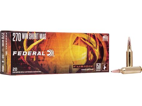 Federal Fusion 270 Winchester Short Mag Wsm Ammo 150 Grain Bonded