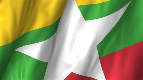 Flag Of Myanmar Beautiful 3d Animation Of The Myanmar Flag In Loop Mode